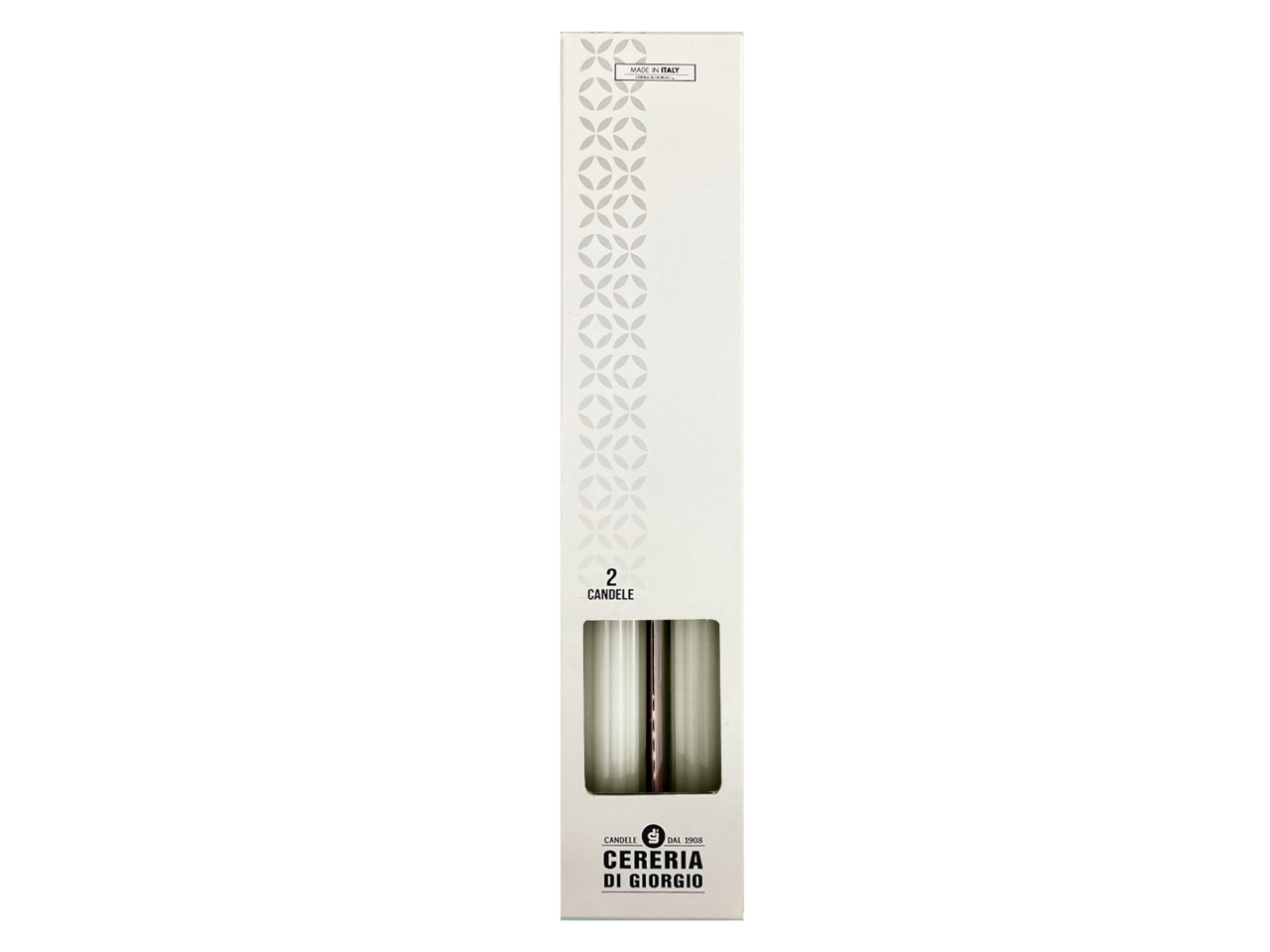 CANDELA DORICA 25CM 2PZ BIANCOMAT 1508