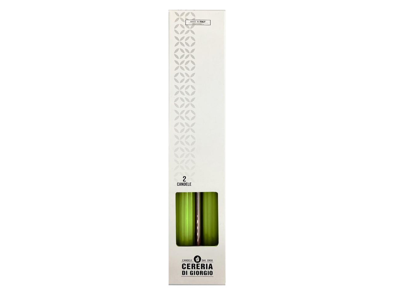 CANDELA DORICA 25CM 2PZ PISTACCHIO 1508