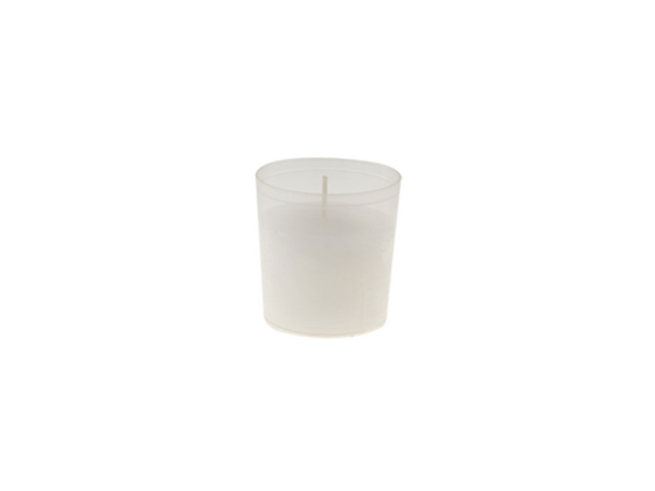 CANDELA CON BICCHIERE BIANCA 2412