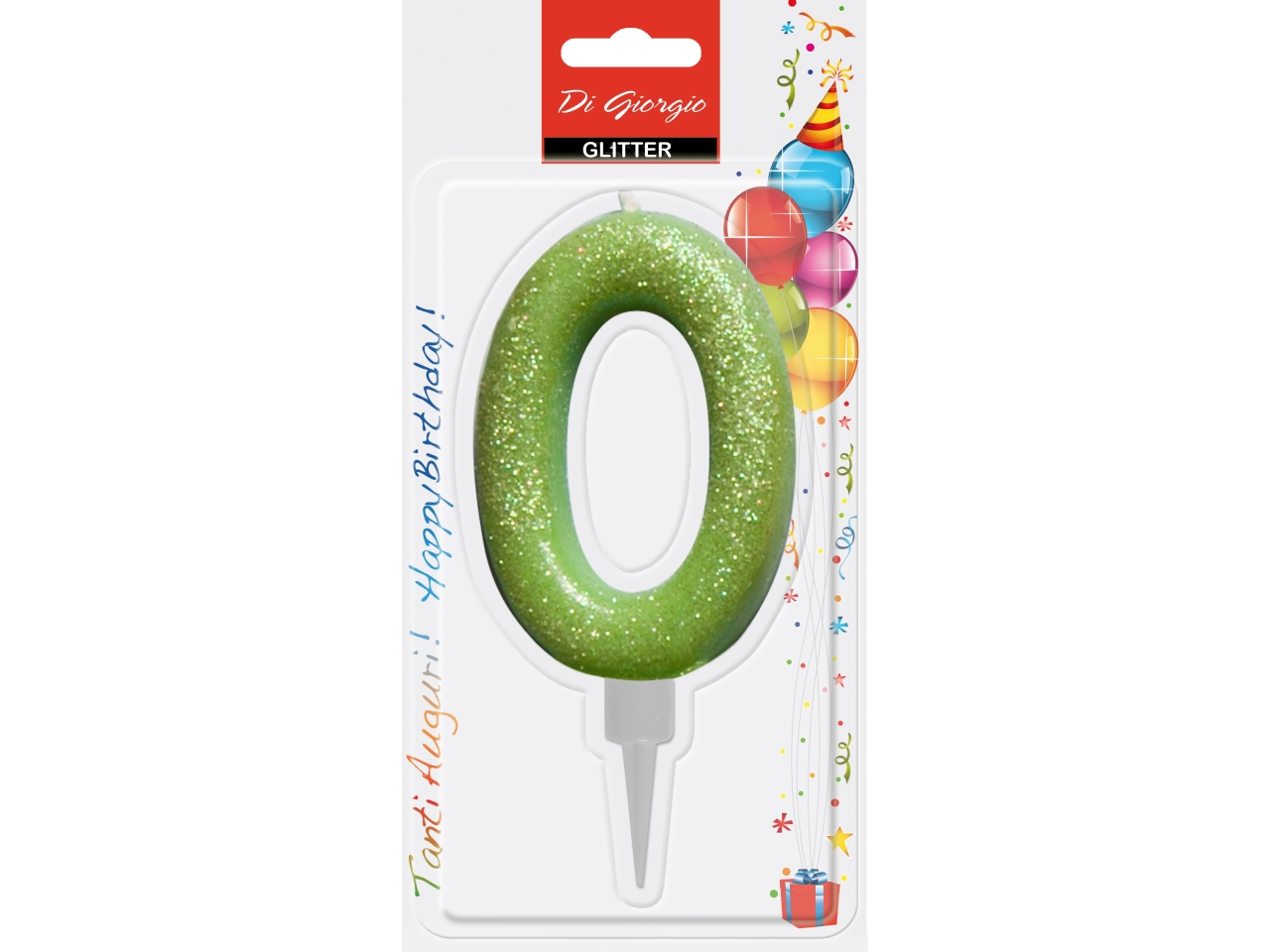 CANDELA 12CM GLITTER COL.NUMERO 0 58160