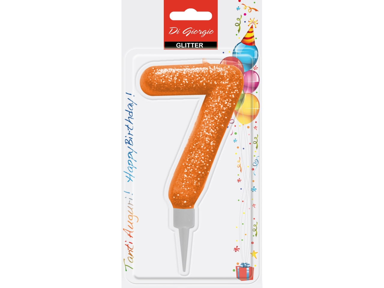 CANDELA 12CM GLITTER COL.NUMERO 7 58160 67