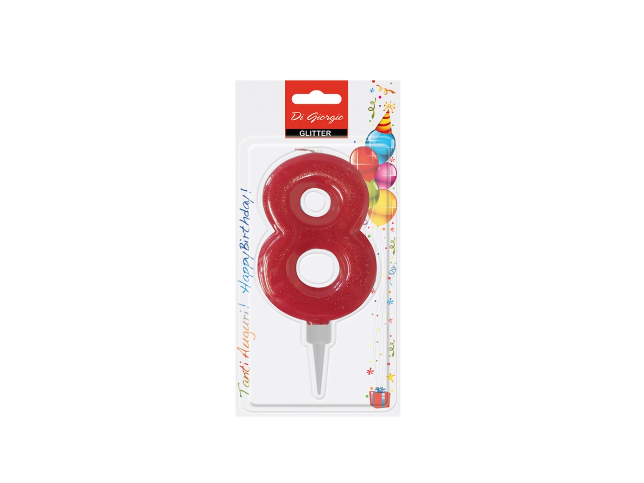 CANDELA 12CM GLITTER COL.NUMERO 8 58160 68