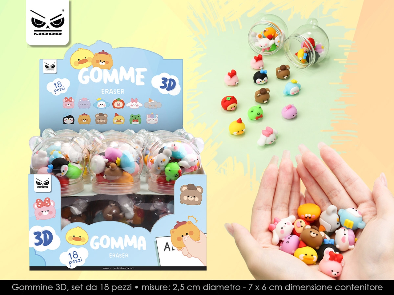 GOMMA BOULE ANIMAL 12PZ ST7697