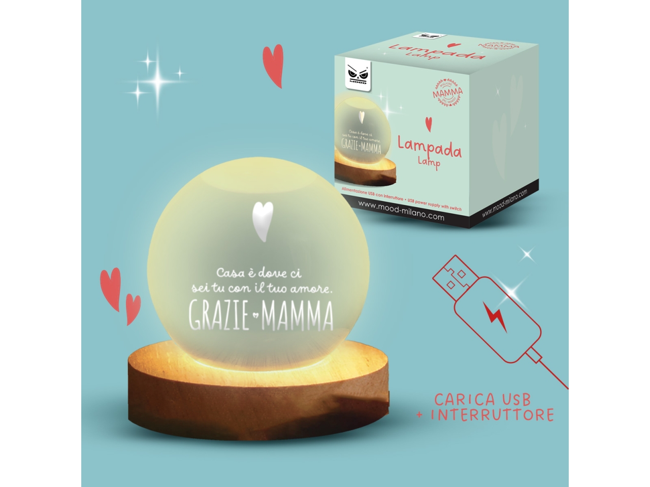 LAMPADA SFERA GRAZIE MAMMA ST7769 LAMPADA SFERA GRAZIE MAMMA ST7769