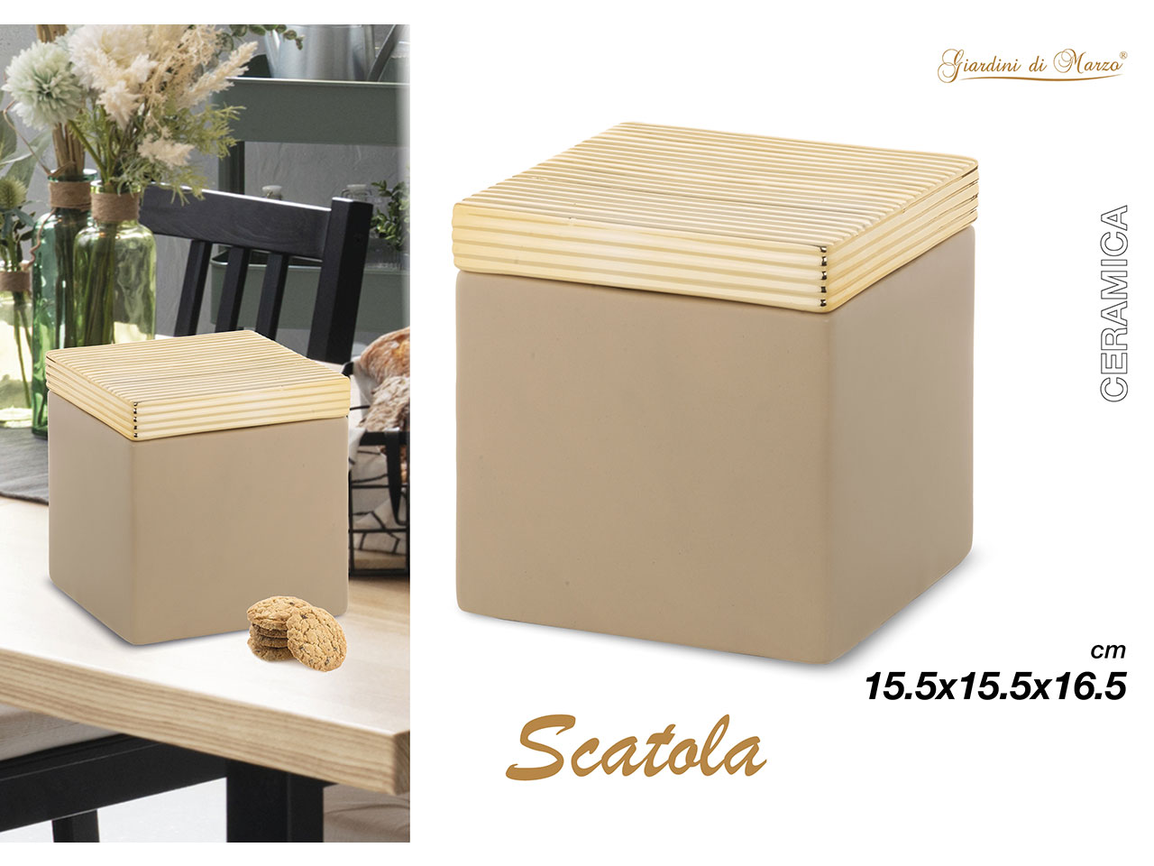 SCATOLA CERAMICA C/COPERC.ORO 25011QG