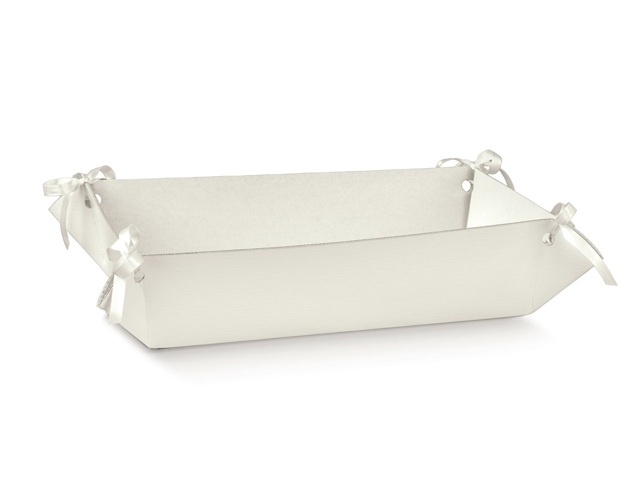 FIBRA BIANCA VASSOIO 28,5X19X8CM 19081