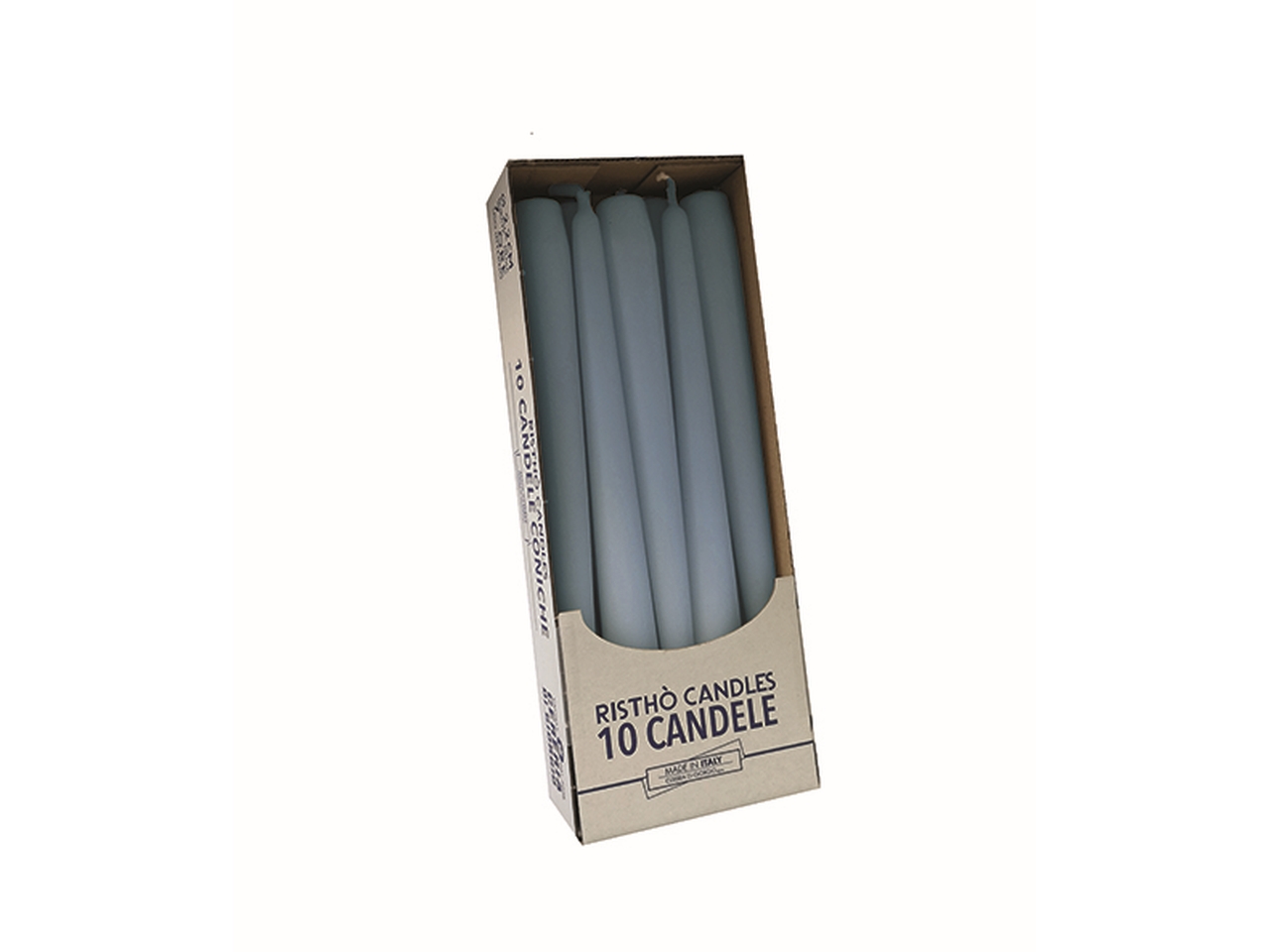 CANDELA CONICA 25CM 10PZ BLUPOLV. 56213