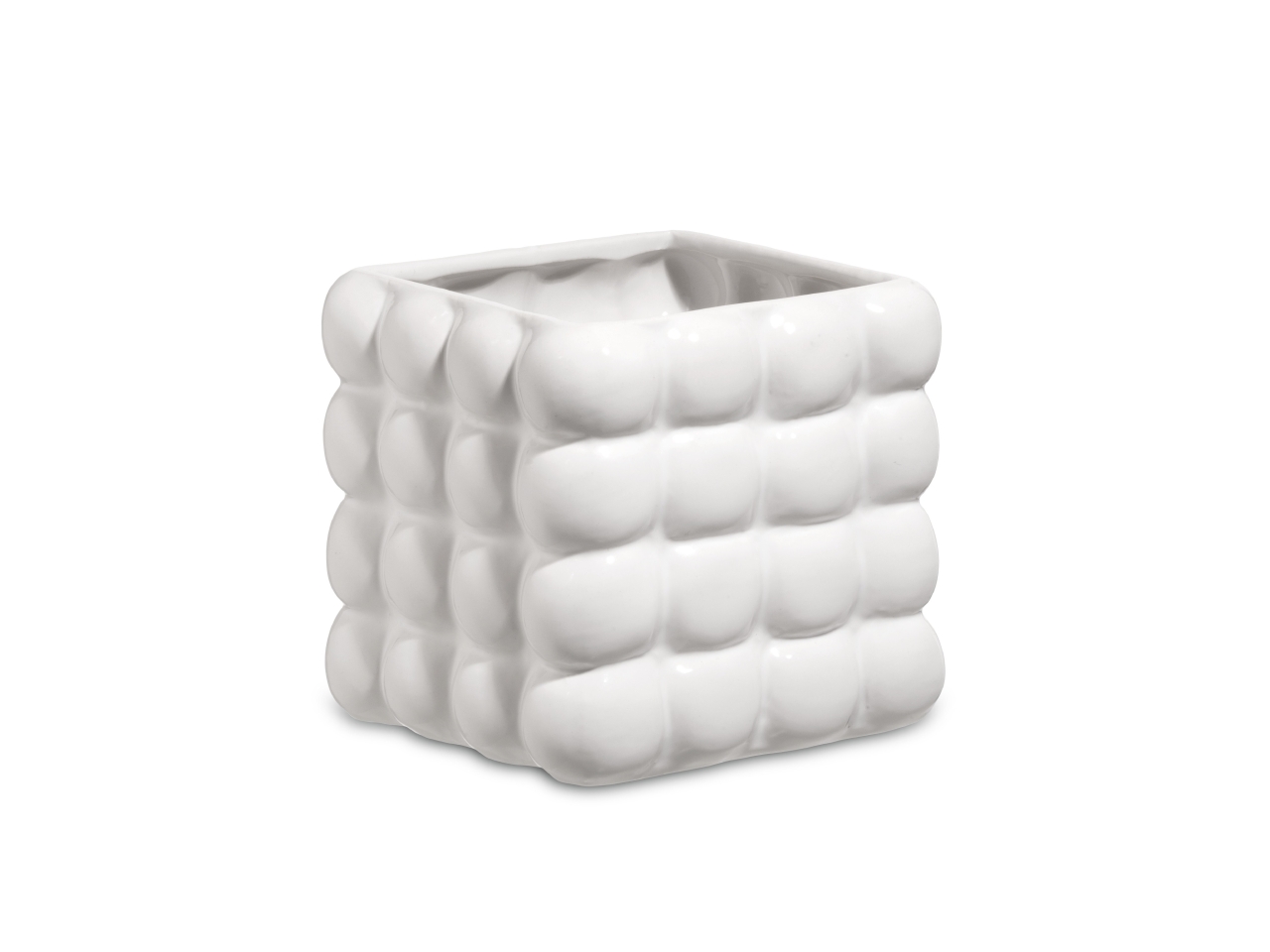 BUBBLE CUBE VASO 11.5X11.5 BIANCOLUC.C276/12W
