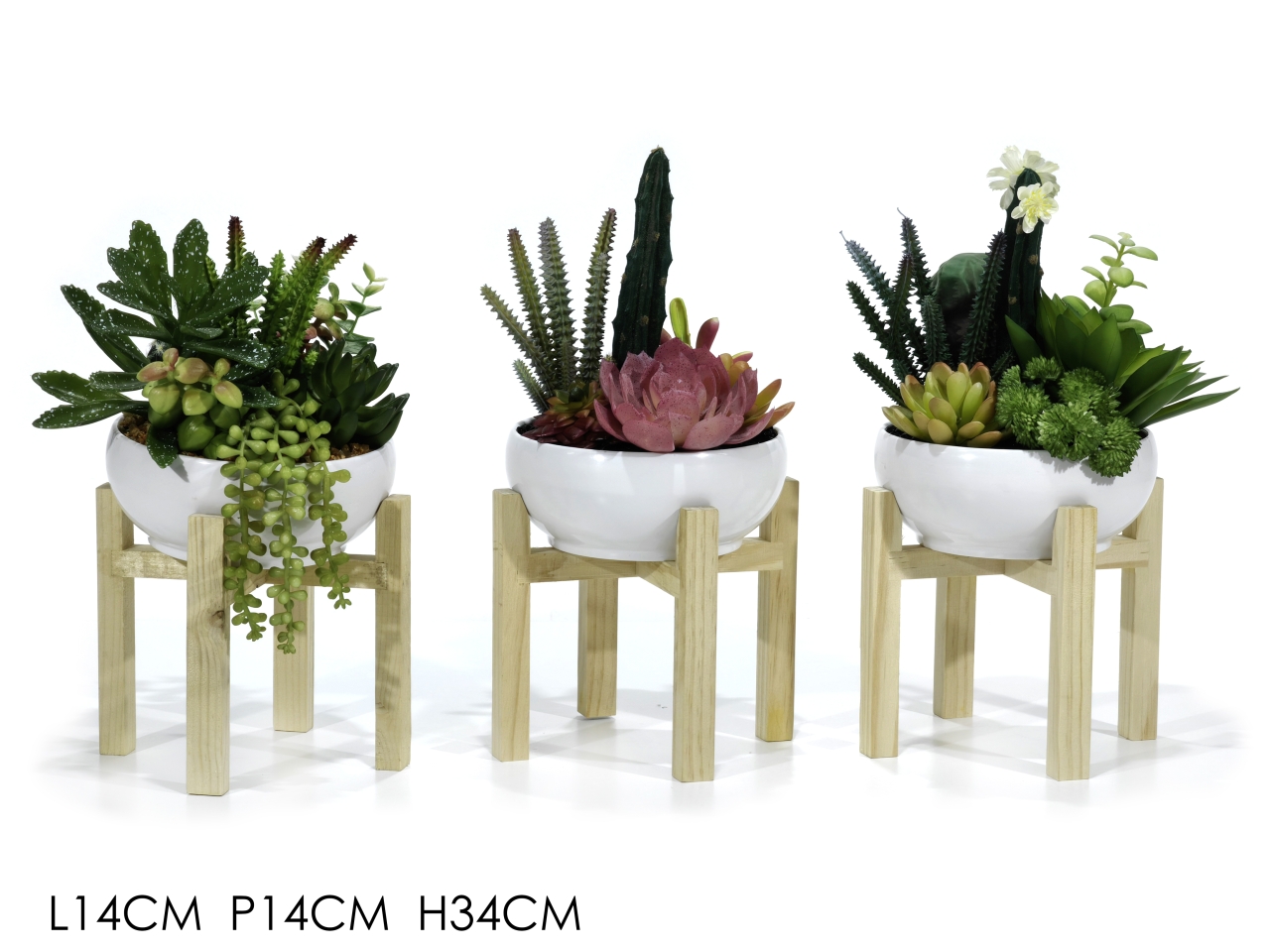 VASO CON PIANTA 34CM 3 ASS 535605