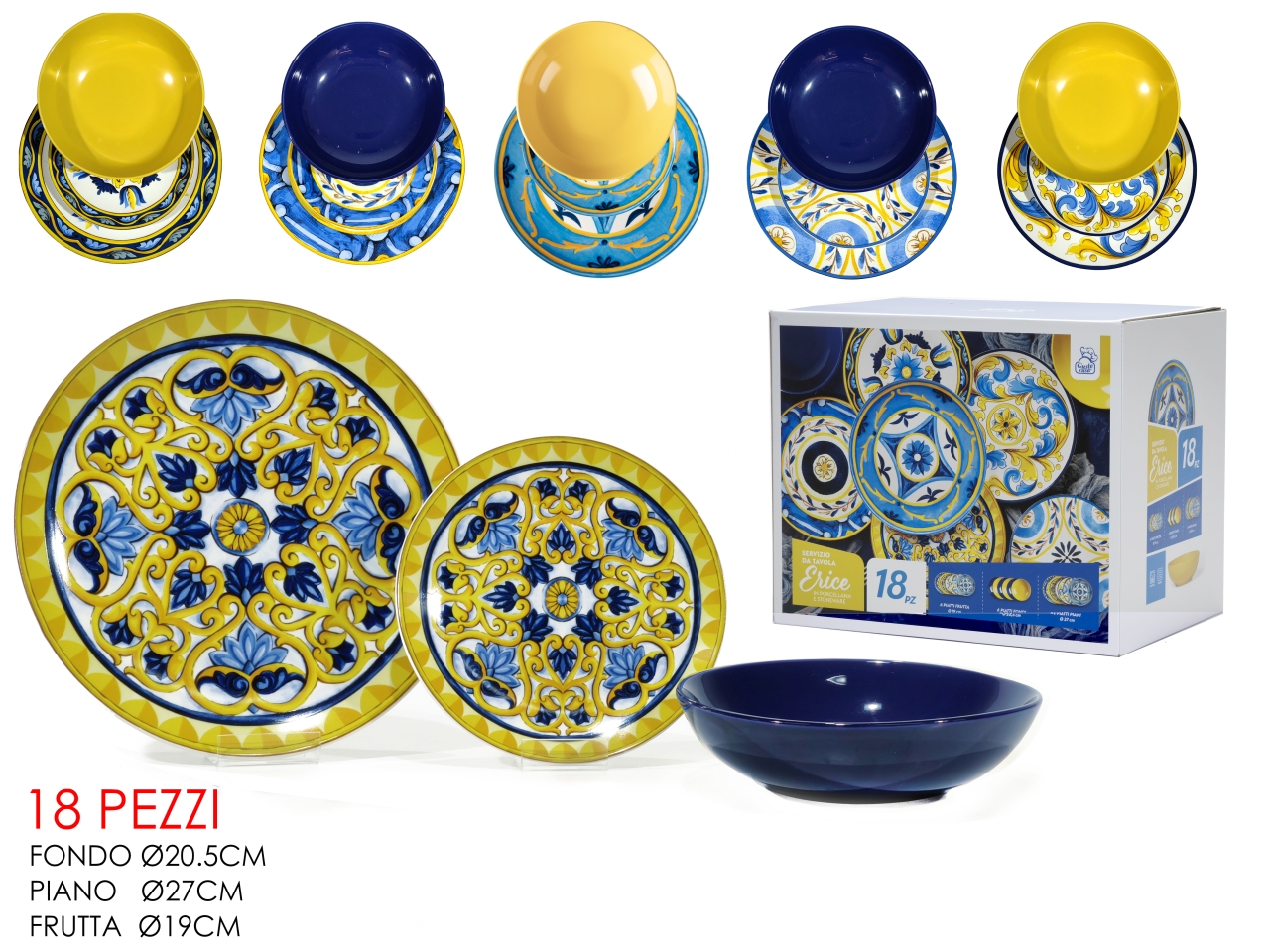 SERVIZIO TAVOLA ERICE 18PZ MIX 527801