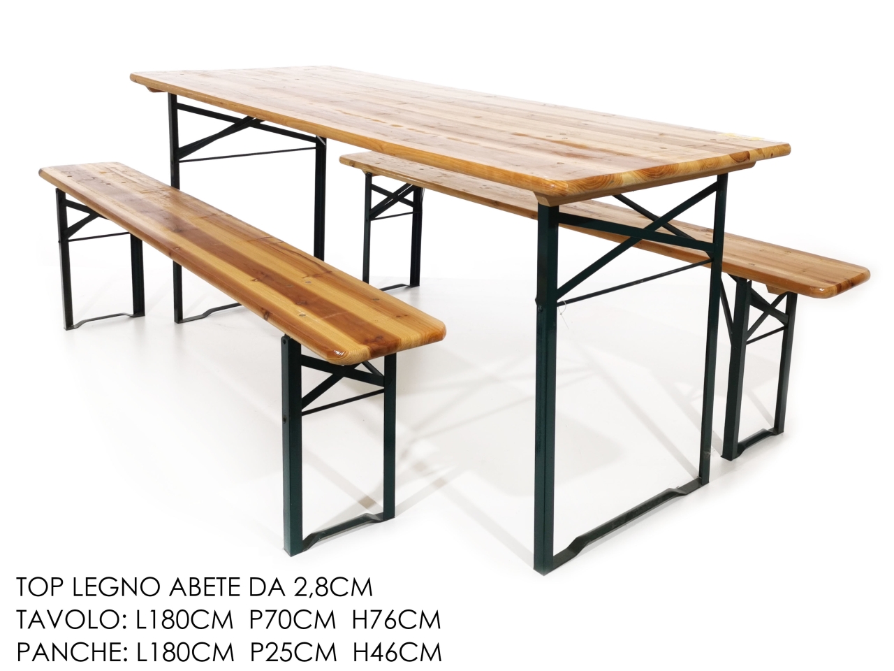 SET TAVOLO 180X70 CON 2 PANCHINE 796555