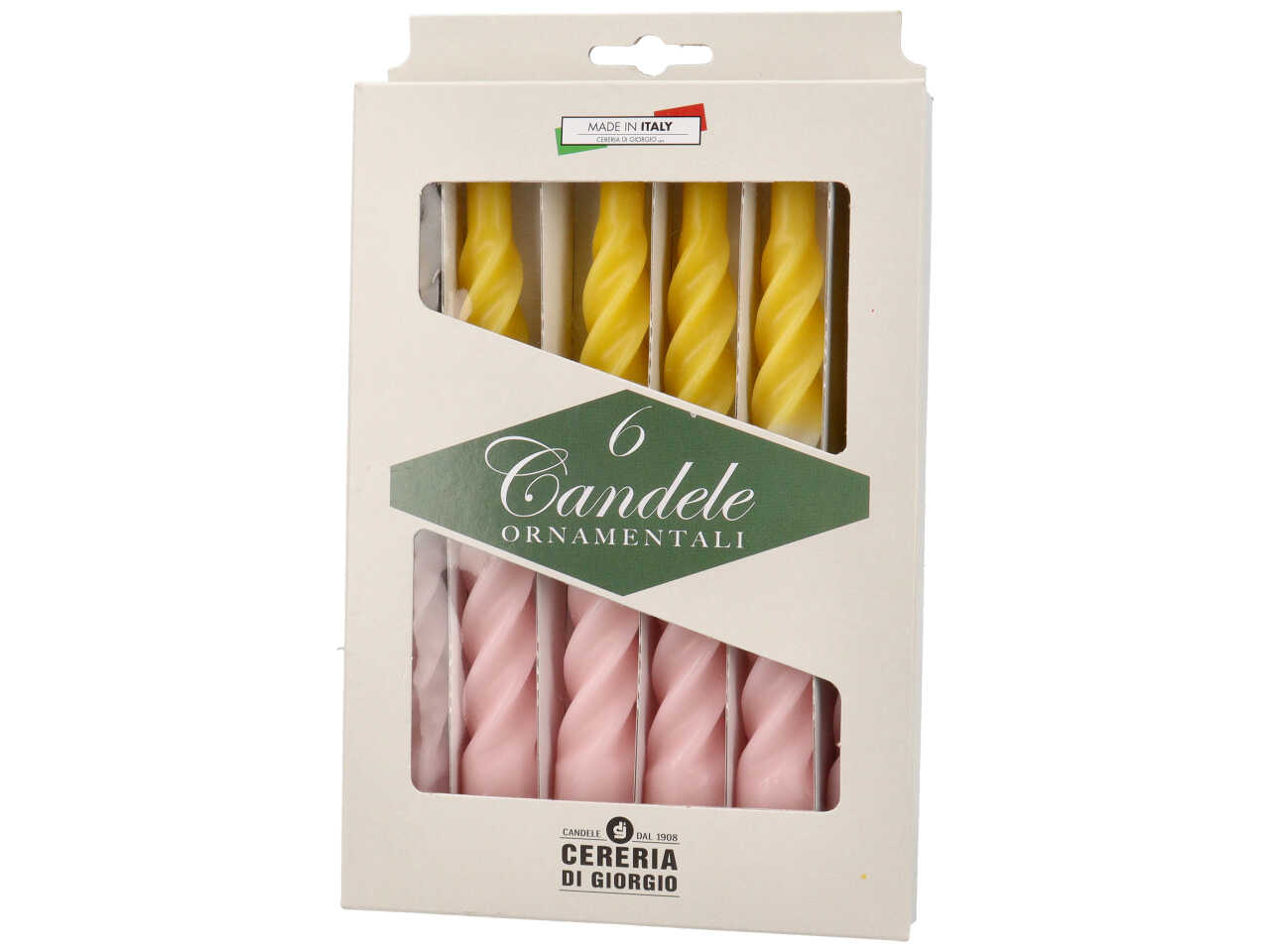 CANDELA TORTIGLIONE 21CM 6PZ 3506 04