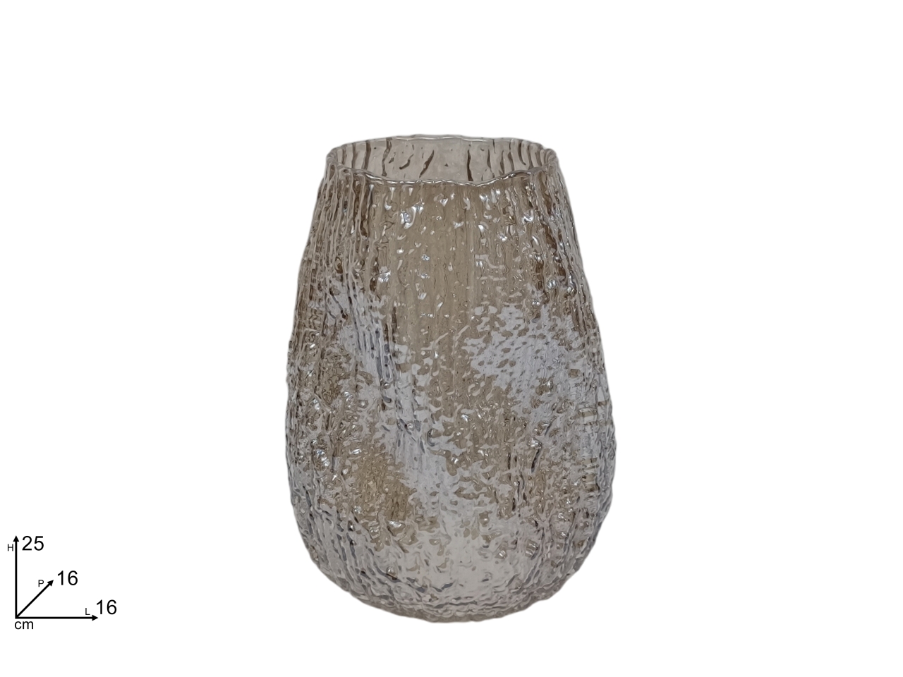 VASO VETRO 25CM EFF. TRONCO DEV24021921