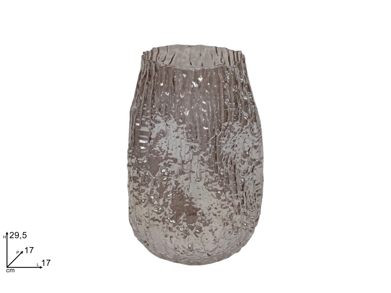 VASO VETRO 29,5CM EFF.TRONCO DEV24021931