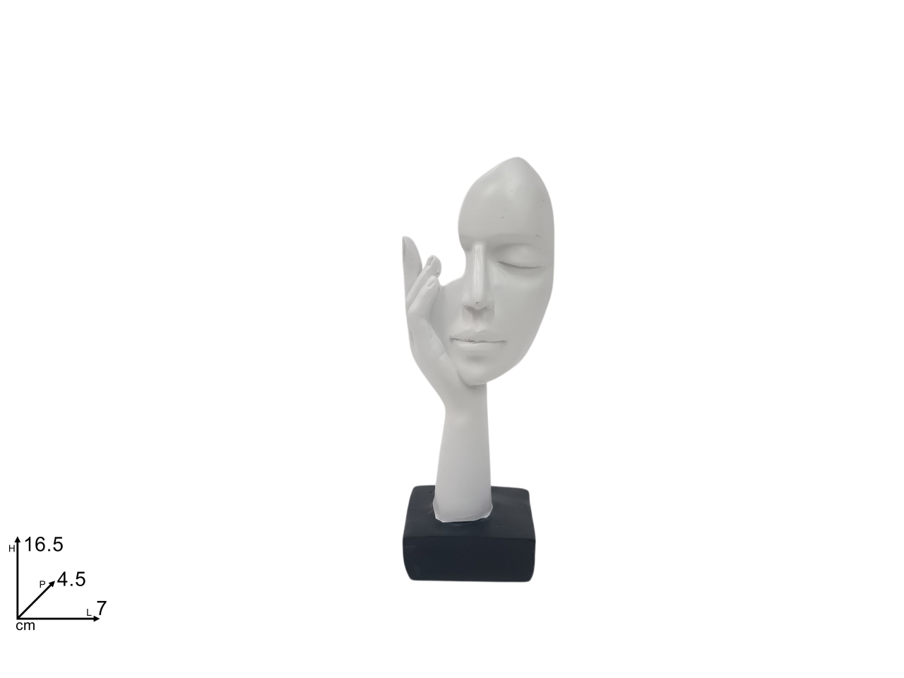 STATUA VISO CON MANO BIANCO DEV24020491