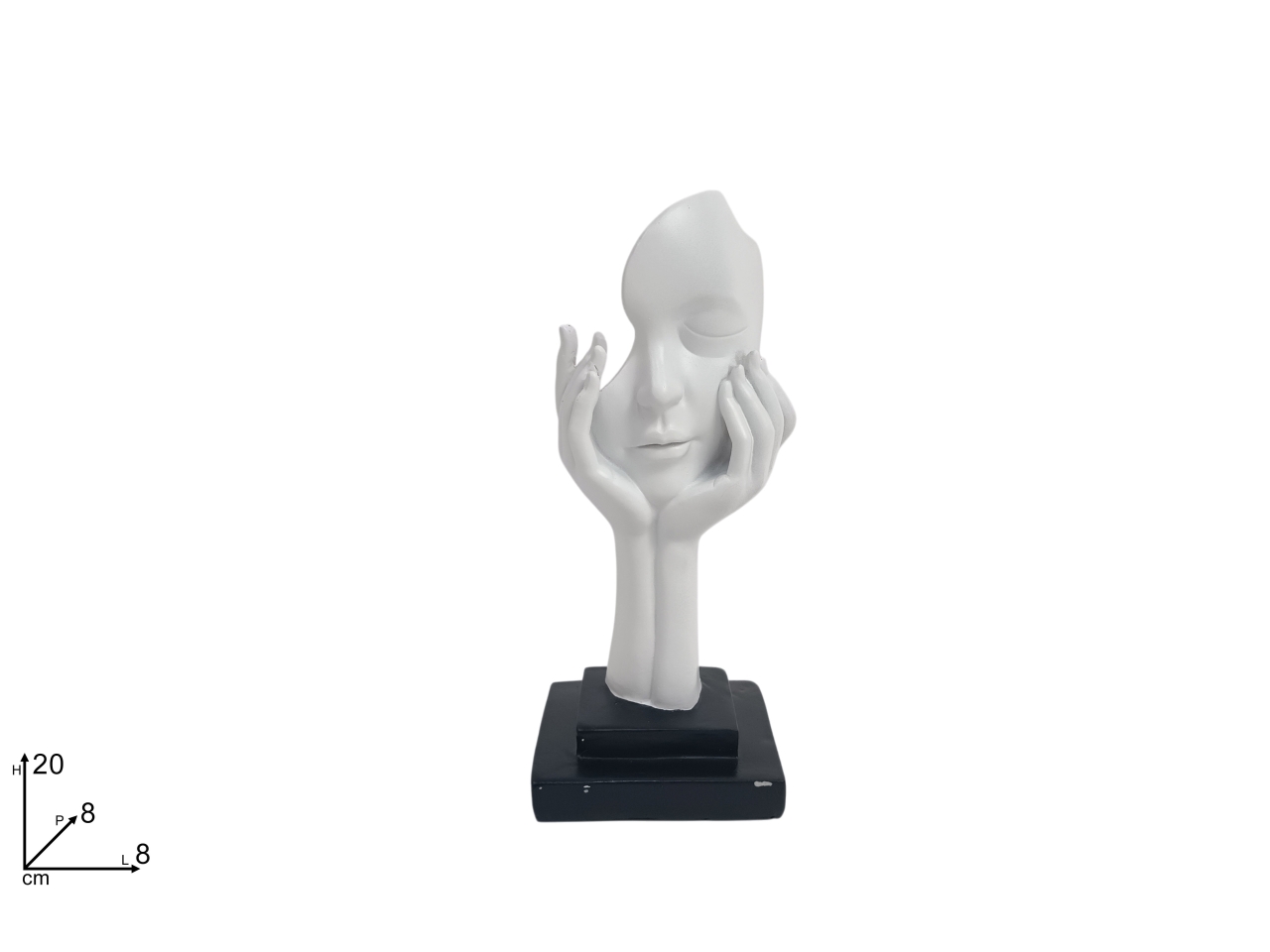 STATUA VISO CON MANI BIANCO DEV24020461