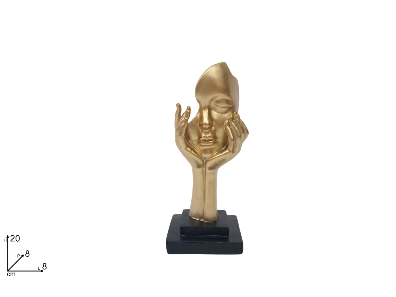 STATUA VISO CON MANI ORO DEV24020451