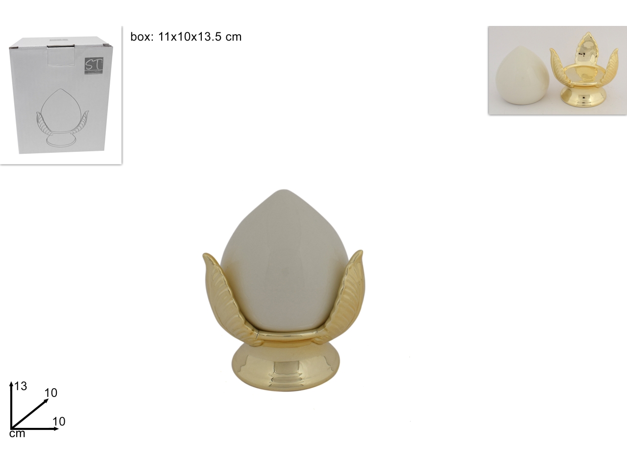 PUMO BIANCO C/BASE ORO 13CM DEV21000701 PUMO BIANCO C/BASE ORO 13CM DEV21000701