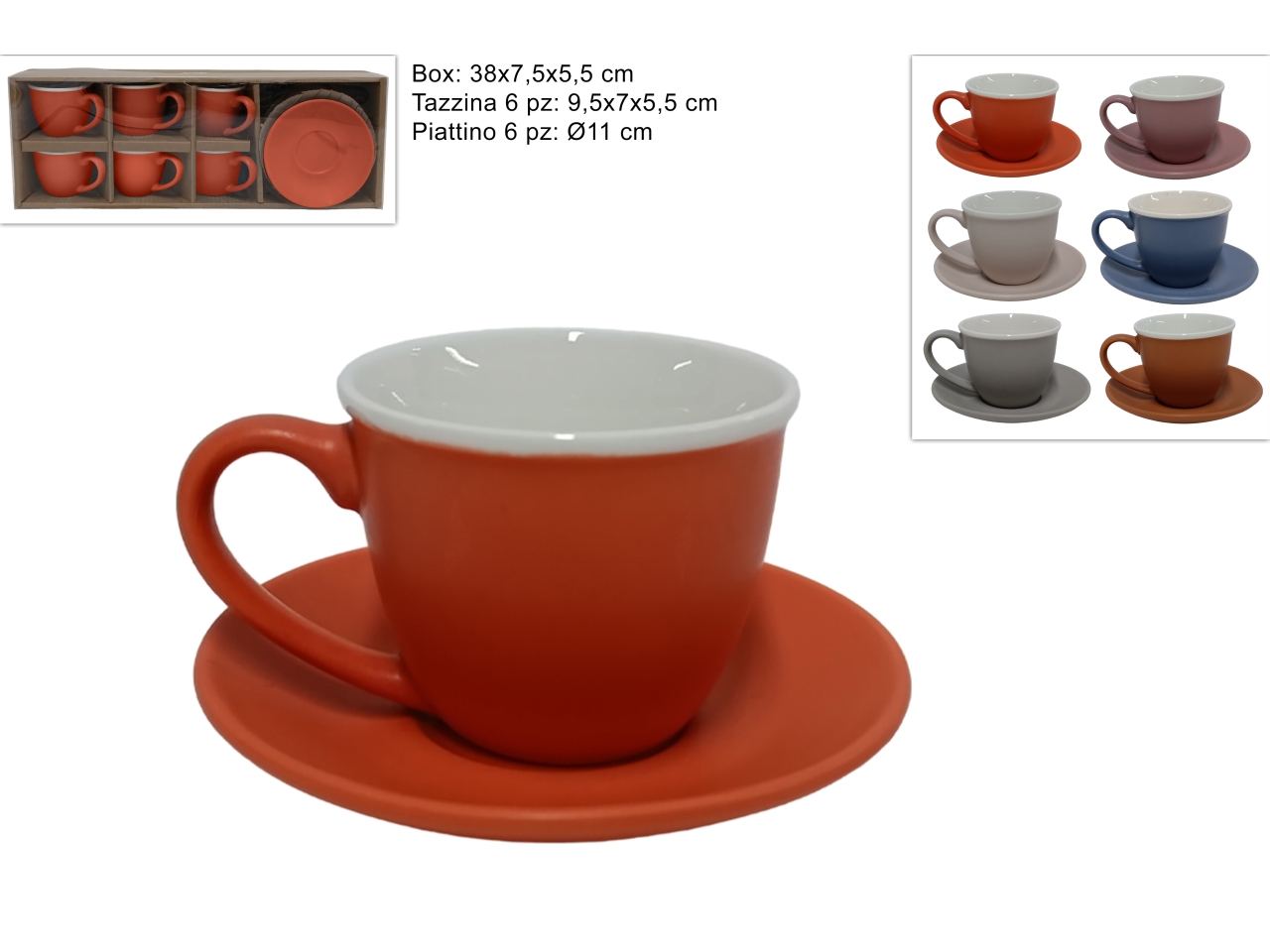 TAZZINE C/PIATTO 6 PZ ASS. DEV23025211