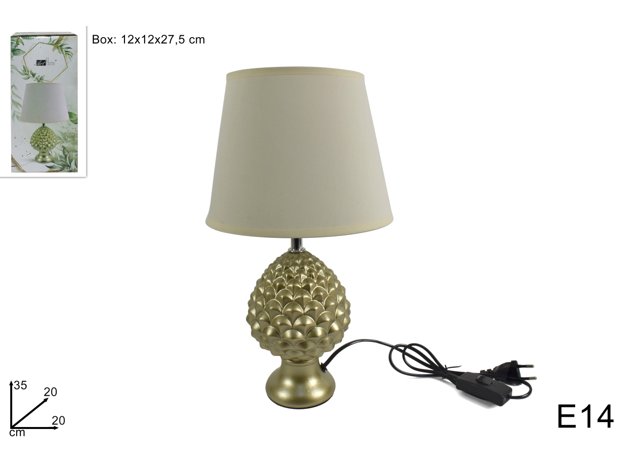 LUME PIGNA 35 CM ORO DEV21006621