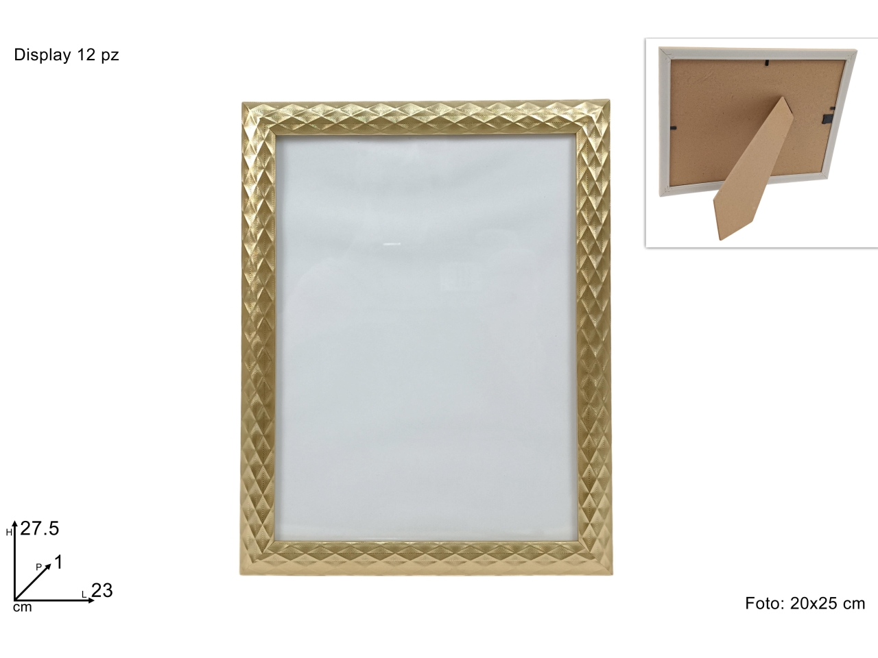 PORTAFOTO ROMBI ORO 20X25CM DEV25000491 PORTAFOTO ROMBI ORO 20X25CM DEV25000491