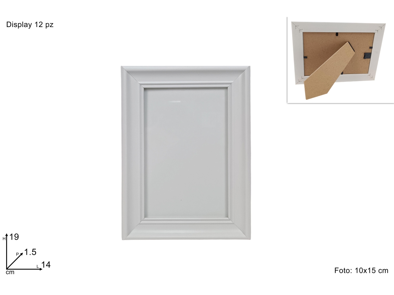 PORTAFOTO EFF. LEGNO BIANCO 10X15CM DEV25000611
