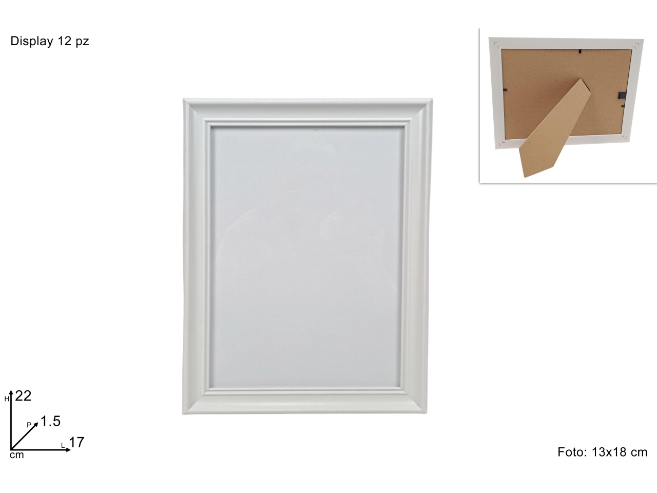 PORTAFOTO EFF. LEGNO BIANCO 13X18CM DEV25000621