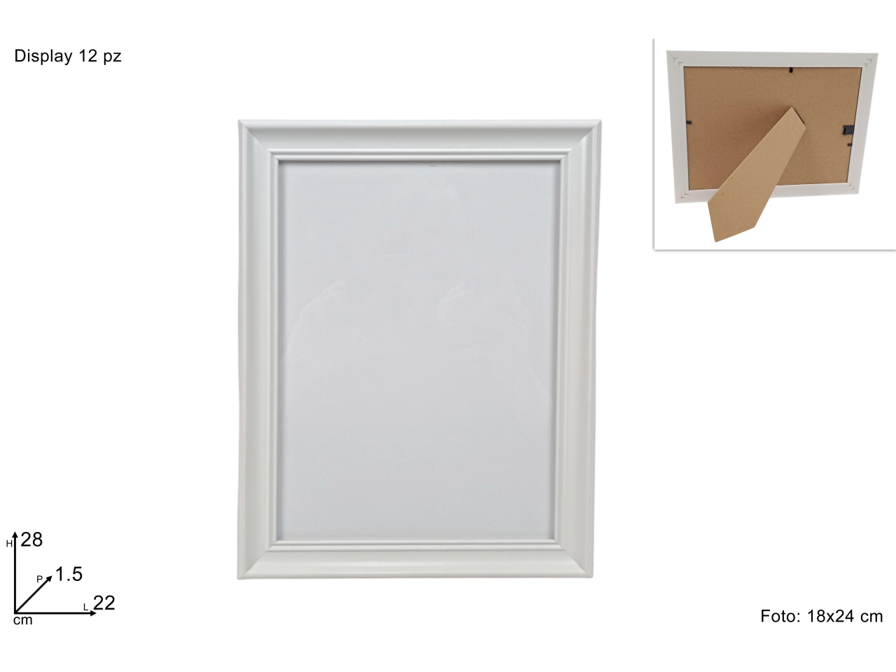 PORTAFOTO EFF. LEGNO BIANCO 18X24CM DEV25000631