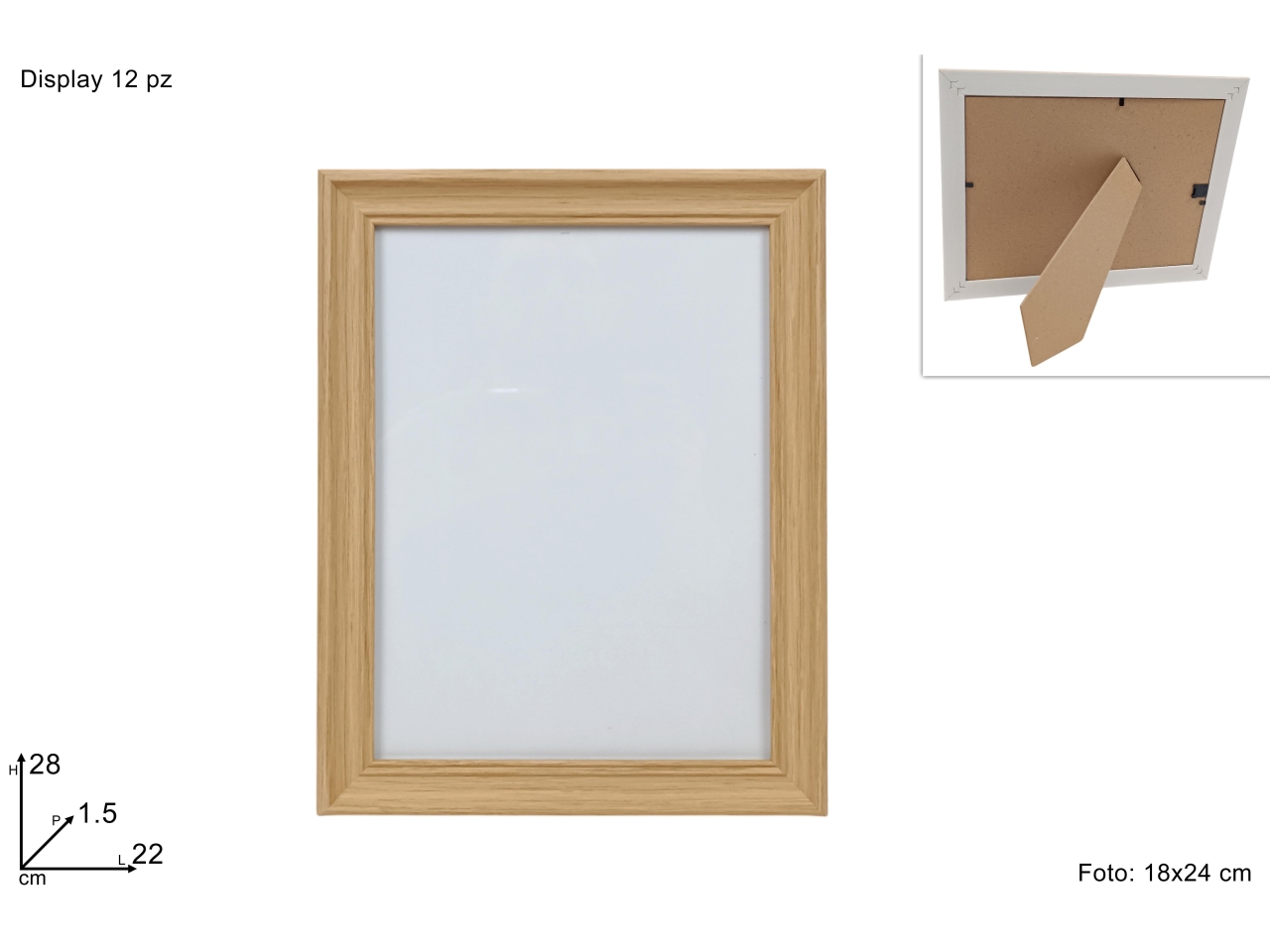 PORTAFOTO EFF. LEGNO NATURALE 18X24CM DEV25000581