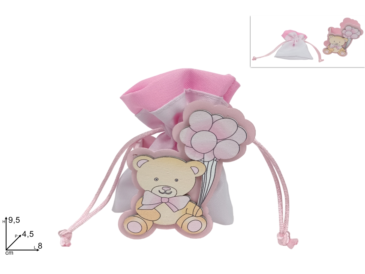 SACCHETTO ORSO C/PALL.ROSA DEV24016761 SACCHETTO ORSO C/PALL.ROSA DEV24016761