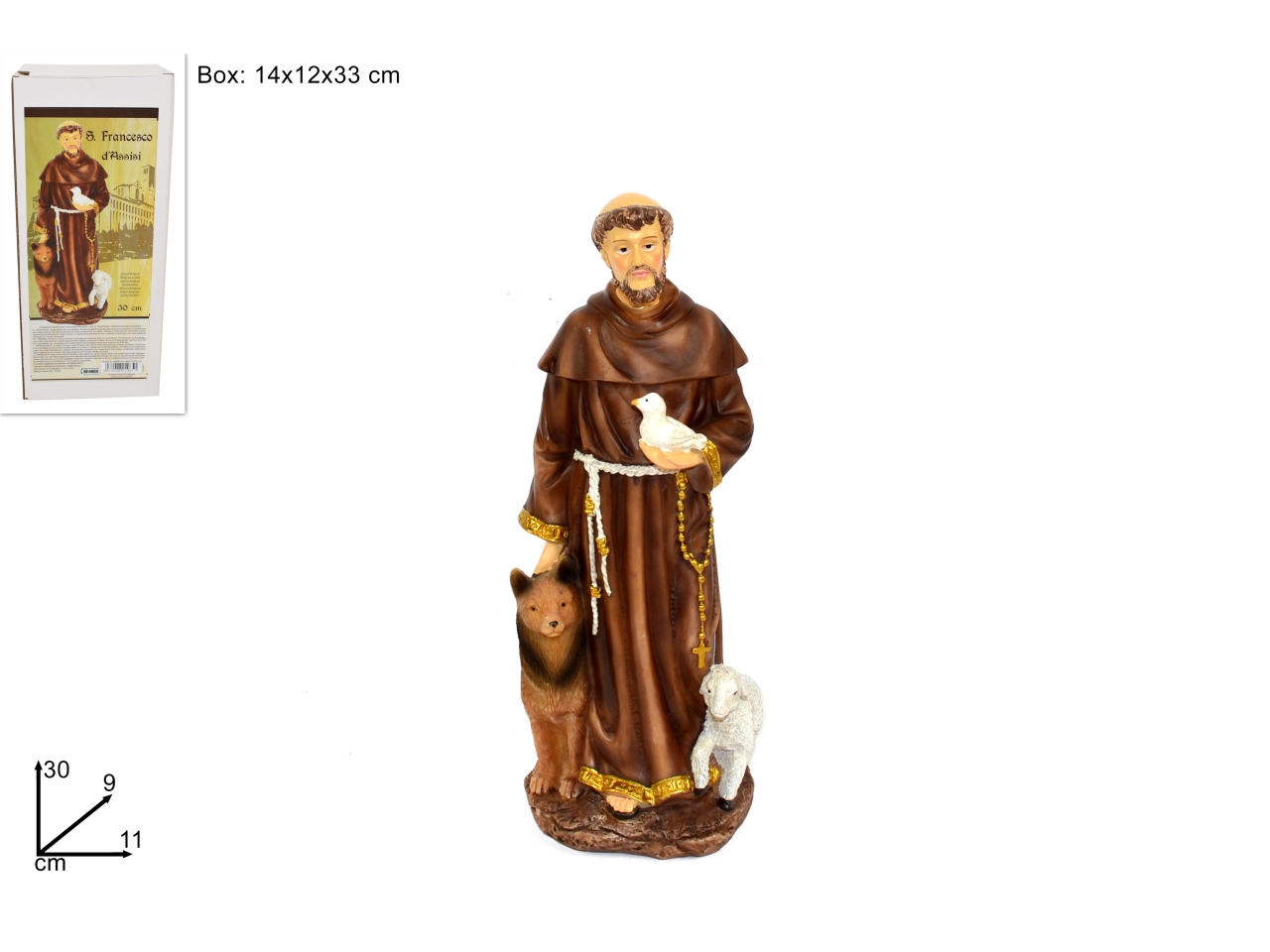 STATUA S.FRANCESCO 30CM DEV13004651