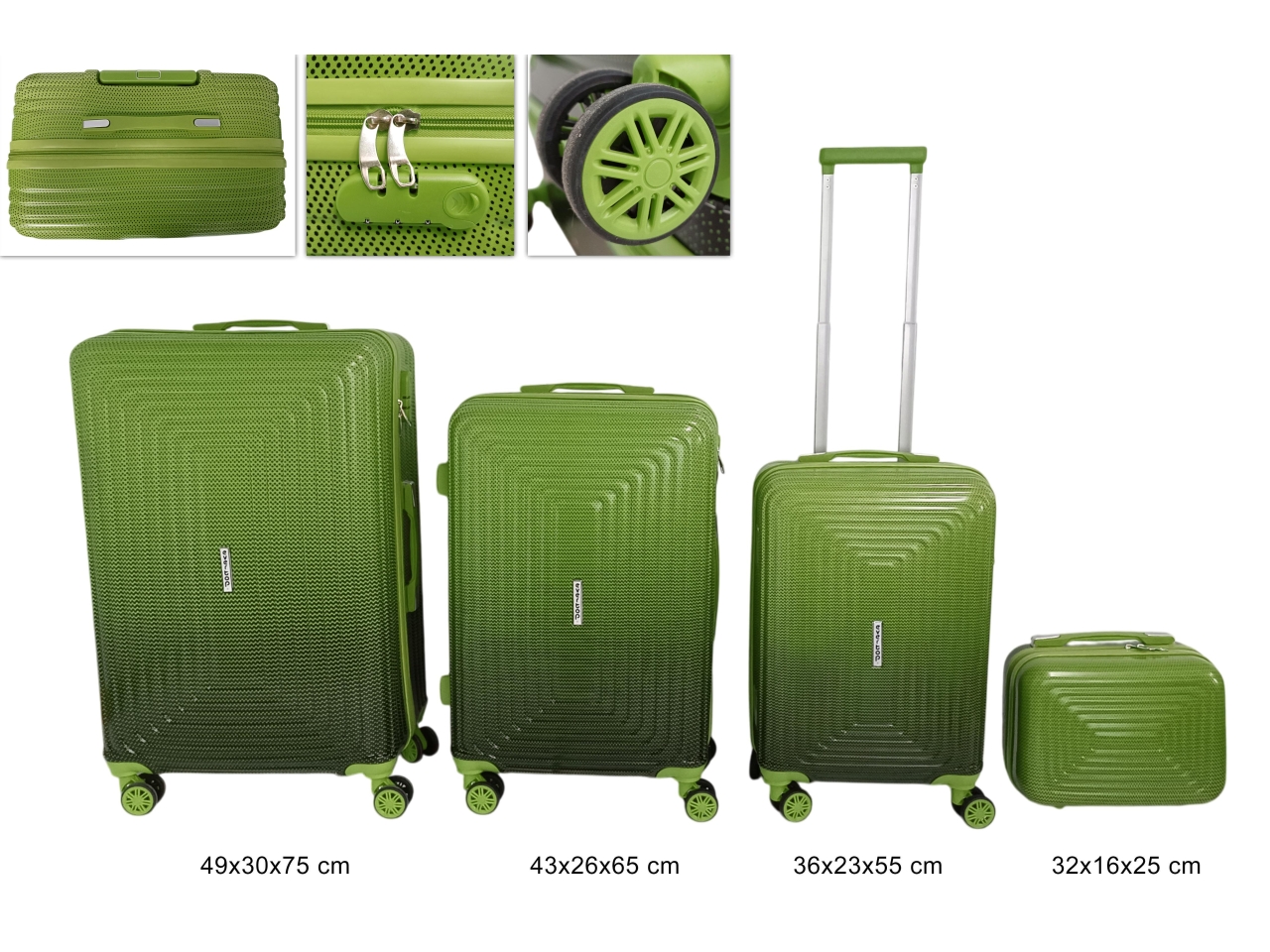 VALIGIE 4PEZZI ABS+PC VERDE DEV24007481