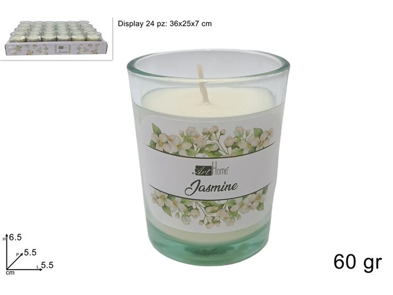VASETTO VETRO C/CANDELA 60GR JASMINE DEV23018761 VASETTO VETRO C/CANDELA 60GR JASMINE DEV23018761