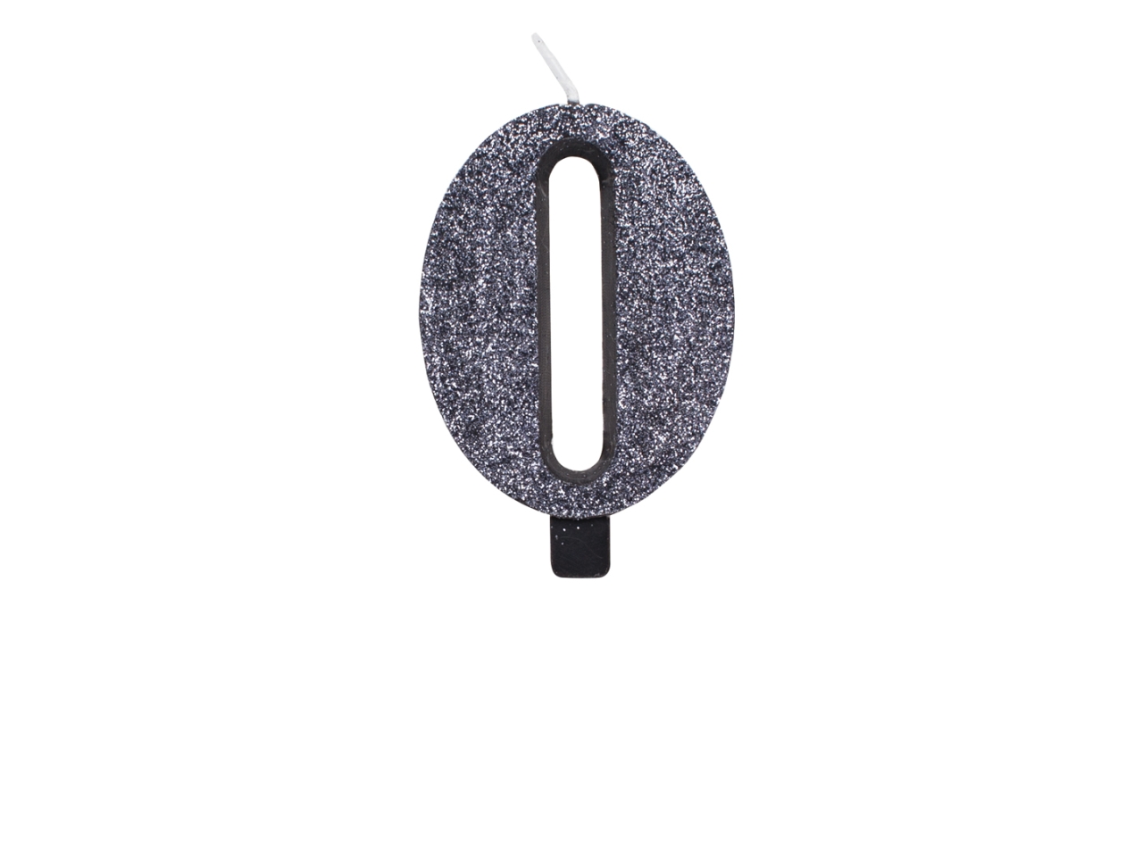 CANDELINA GLITTER N.0 NERO 9,5CM 53050