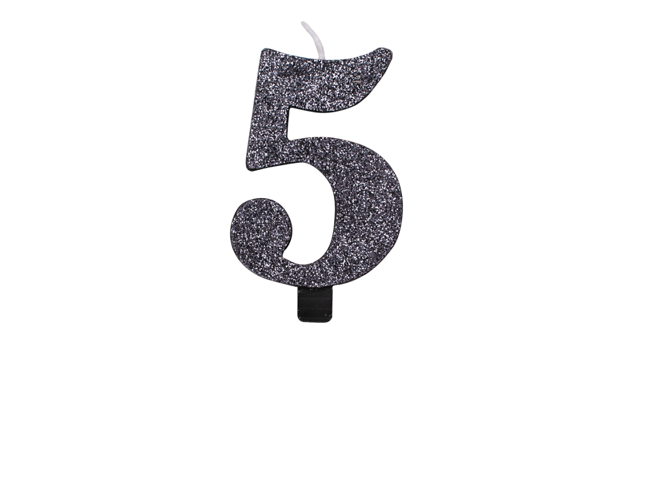 CANDELINA GLITTER N.5 NERO 9,5CM 53055
