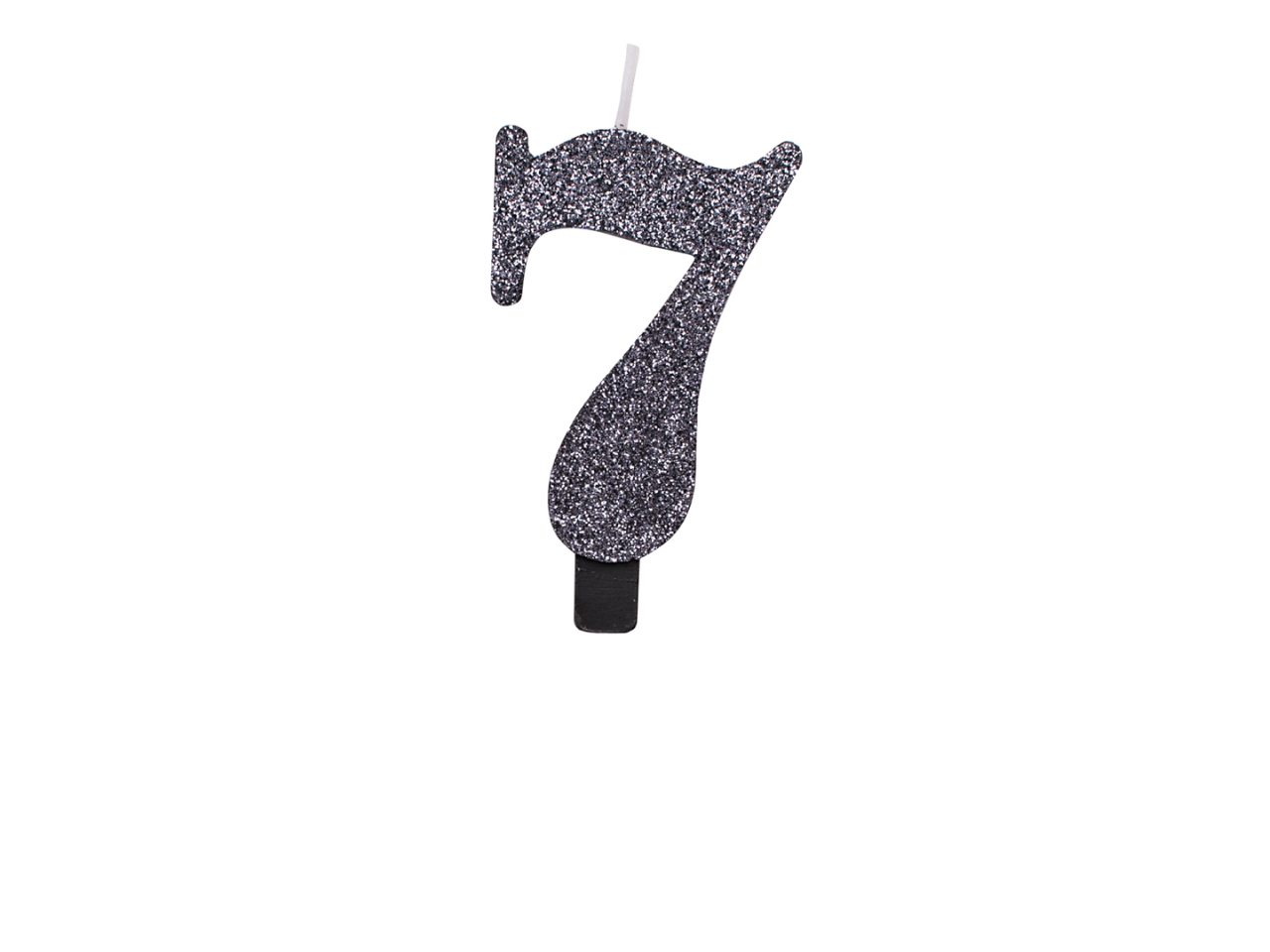 CANDELINA GLITTER N.7 NERO 9,5CM 53057