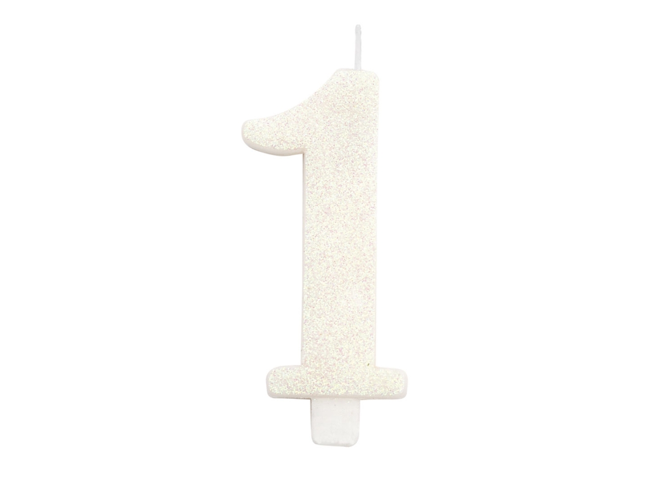 CANDELINA GLITTER N.1 BIANCO9,5CM 53101