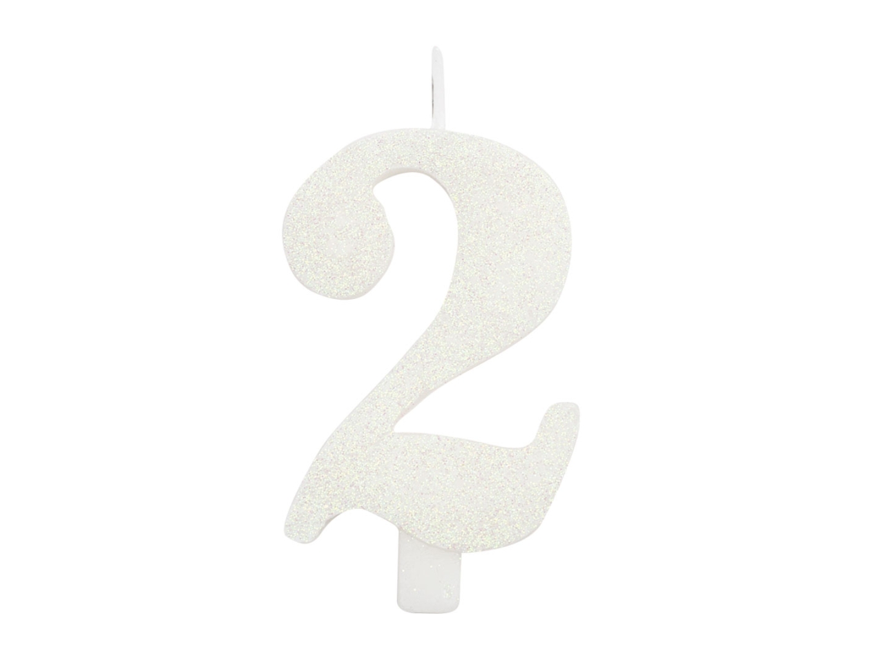 CANDELINA GLITTER N.2 BIANCO9,5CM 53102