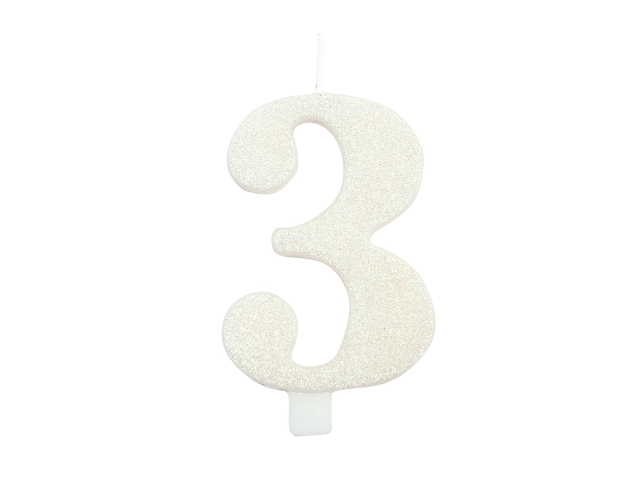 CANDELINA GLITTER N.3 BIANCO9,5CM 53103