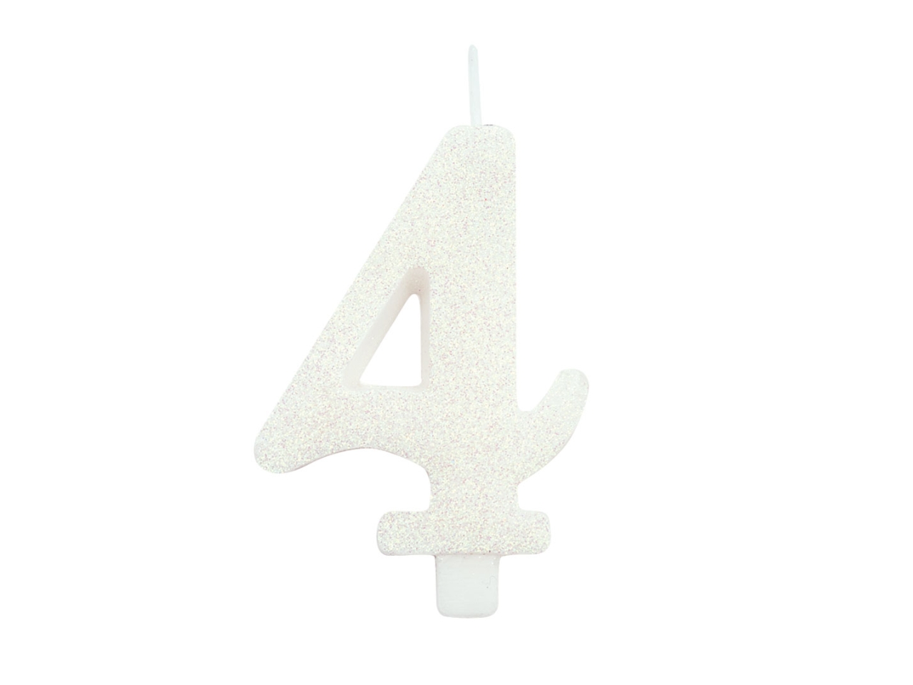 CANDELINA GLITTER N.4 BIANCO9,5CM 53104
