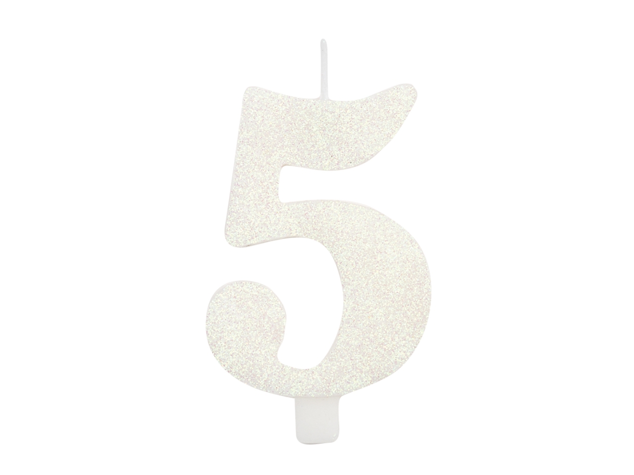 CANDELINA GLITTER N.5 BIANCO9,5CM 53105