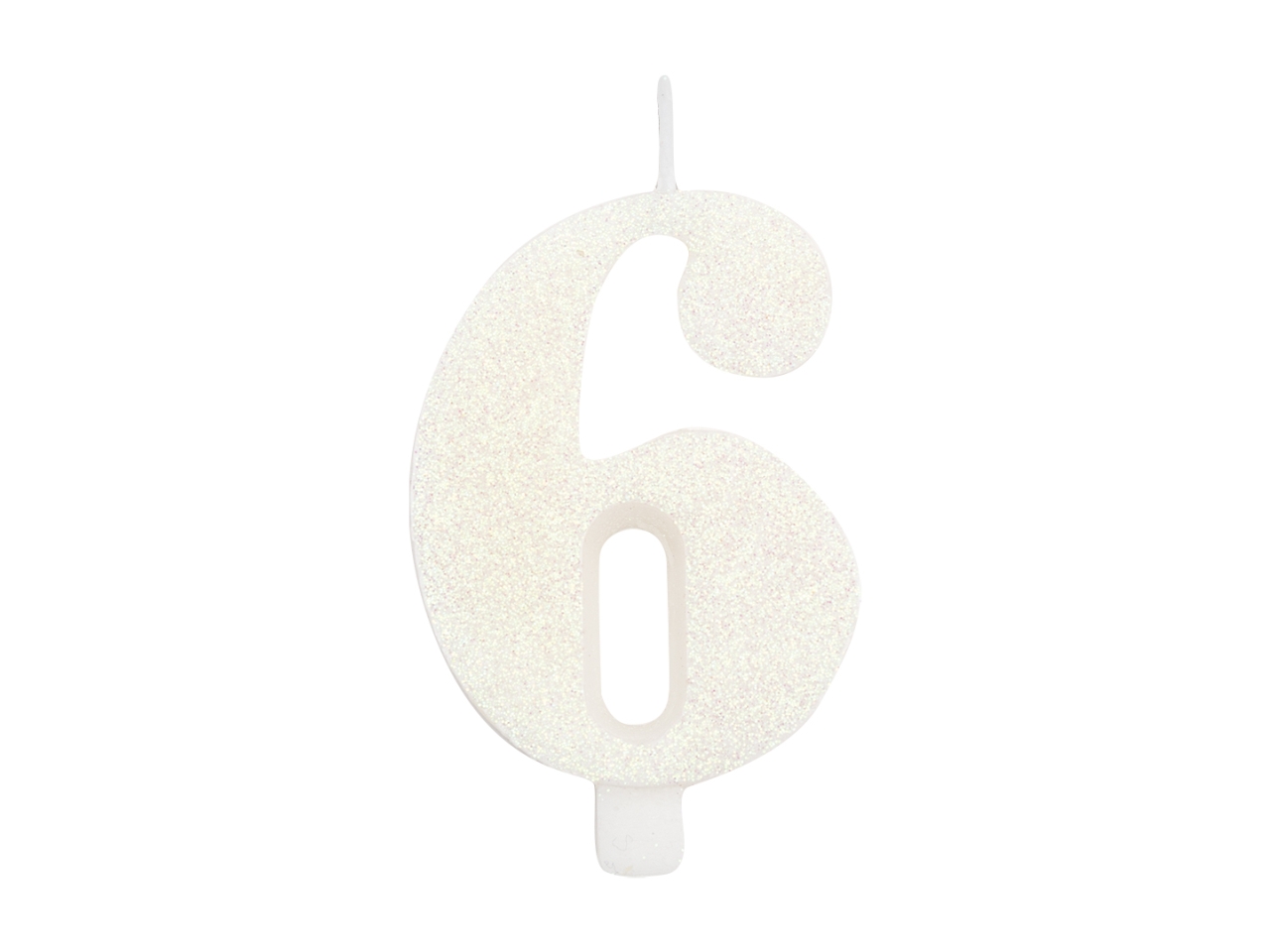 CANDELINA GLITTER N.6 BIANCO9,5CM 53106