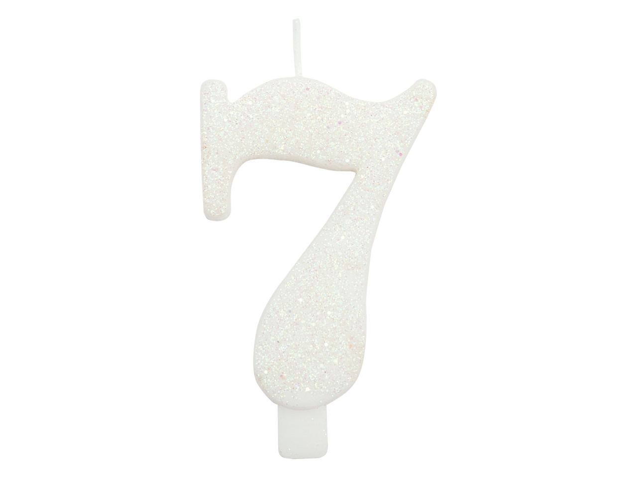 CANDELINA GLITTER N.7 BIANCO9,5CM 53107