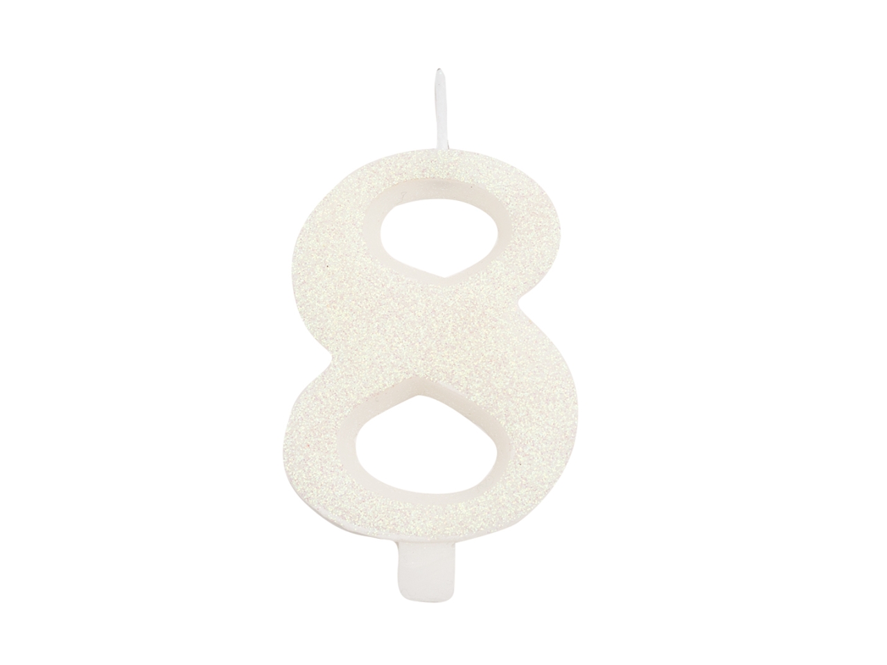 CANDELINA GLITTER N.8 BIANCO9,5CM 53108