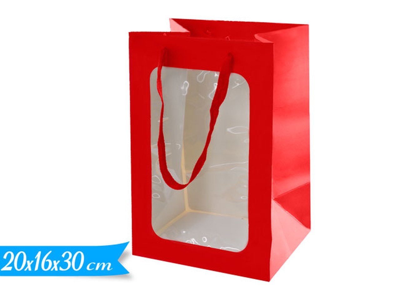 BUSTA C/FINESTRA20X30X16CM ROSSA 445639