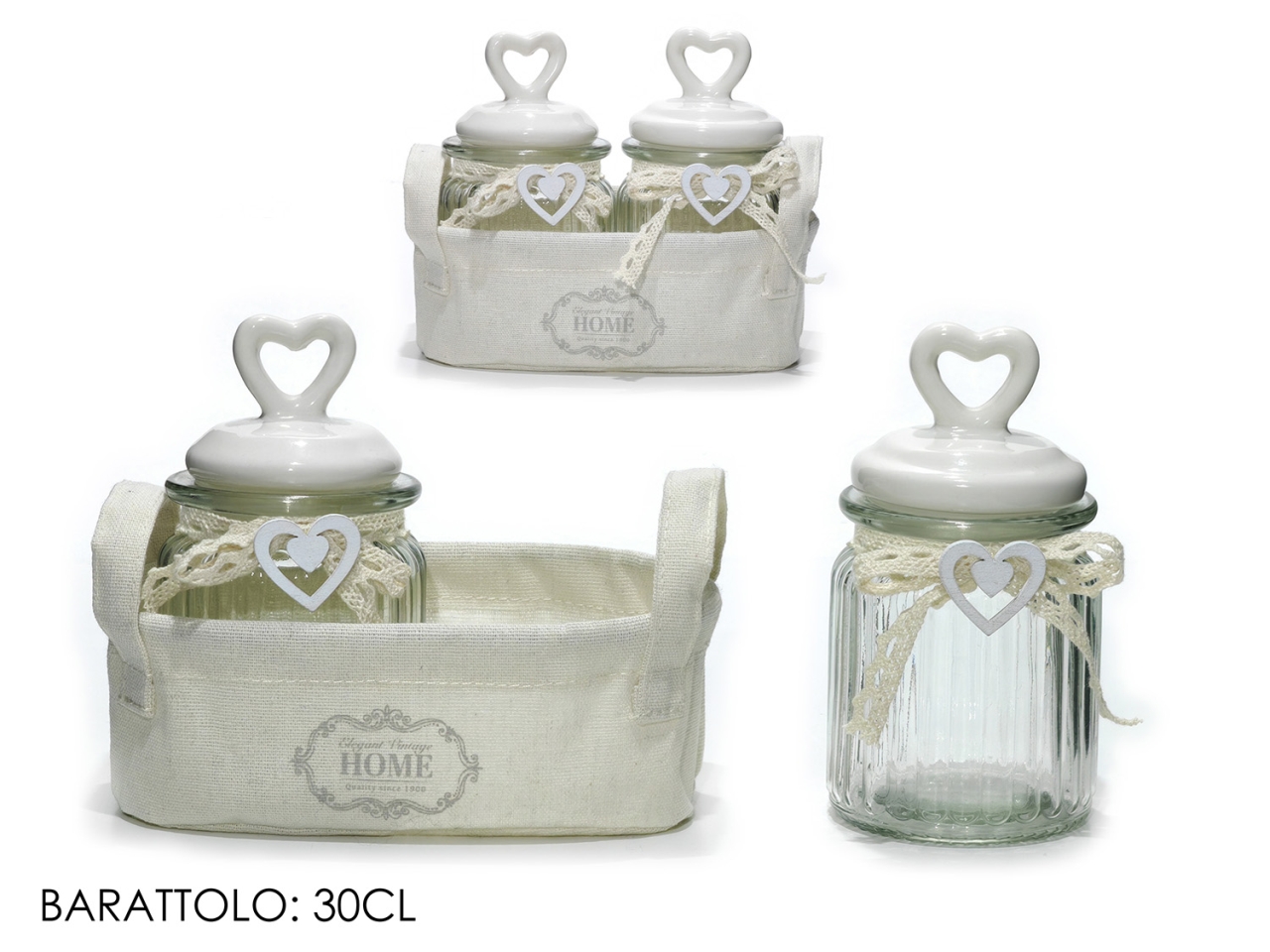 BARATTOLI 30CL 2PZ C/CESTO PANNA 477565