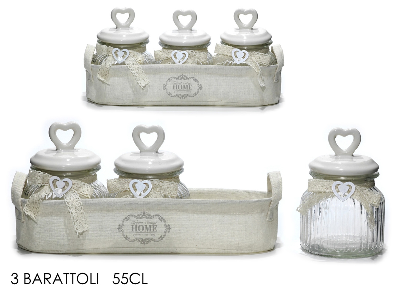 BARATTOLI 55CL 3PZ C/CESTO PANNA 477568