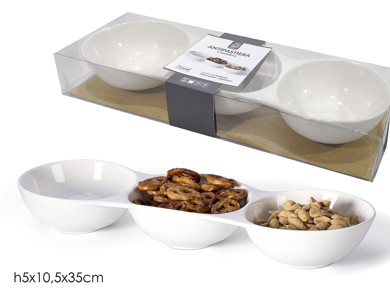 ANTIPASTIERA 3 POSTI 35X10,5X5 525108 ANTIPASTIERA 3 POSTI 35X10,5X5 525108