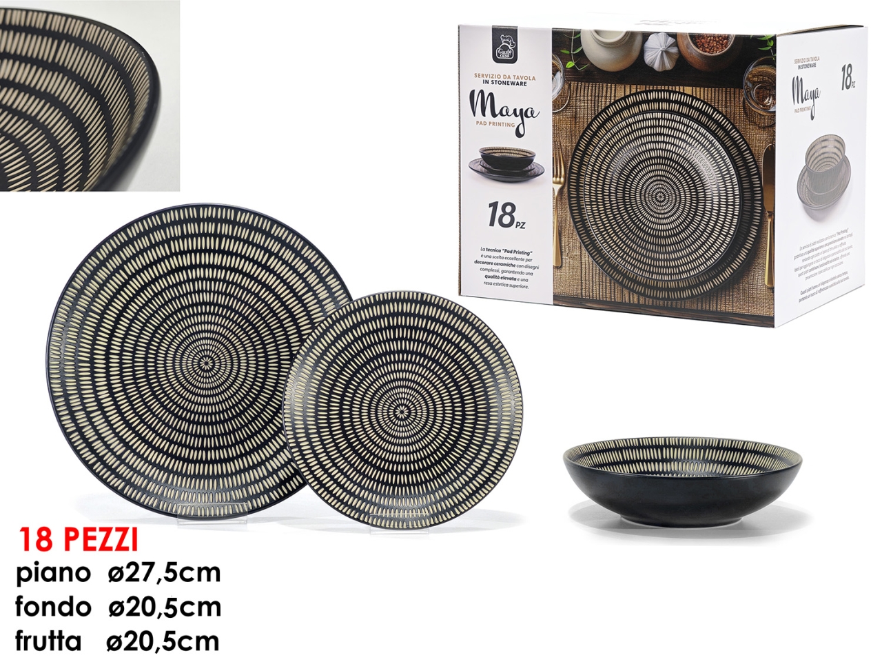 SERVIZIO PIATTI MAYA 18PZ 527302