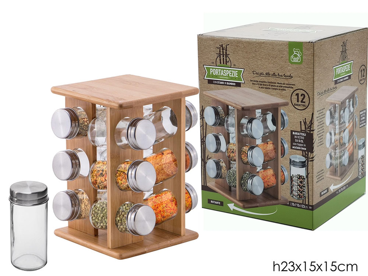 PORTASPEZIE GIREVOLE 12PZ BAMBOO 607602 PORTASPEZIE GIREVOLE 12PZ BAMBOO 607602